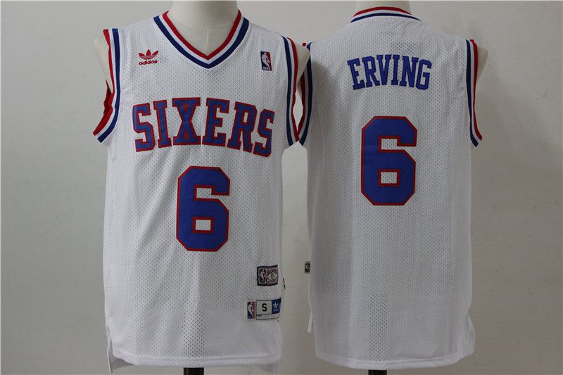 Men Philadelphia 76ers #6 Erving White Adidas NBA Jersey->utah jazz->NBA Jersey